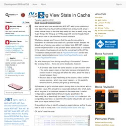 Development With A Dot - Saving View State in Cache