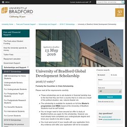 University of Bradford Global Development Scholarship