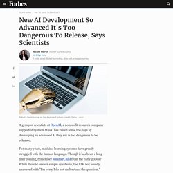 New AI Development So Advanced It's Too Dangerous To Release, Says Scientists