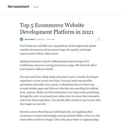 Top 5 Ecommerce Website Development Platform in 2021