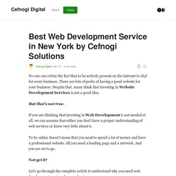 Best Web Development Service in New York by Cefnogi Solutions
