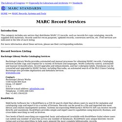 MARC Records, Systems, and Tools (Network Development and MARC Standards Office, Library of Congress)