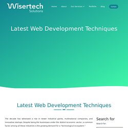 Latest Web Development Techniques