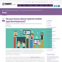 Do you know about hybrid mobile app development?