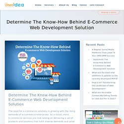 Know-How Behind E-Commerce Web Development Solutions