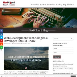 Web Development Technologies a Developer Should Know - RedAlkemi