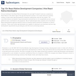 Top 10+ React Native Development Companies & Developers Reviews 2020 - Topdevelopers.co