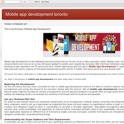 Mobile app development toronto: This Is the Process of Mobile App Development