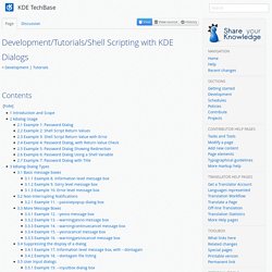 Development/Tutorials/Shell Scripting with KDE Dialogs - KDE TechBase