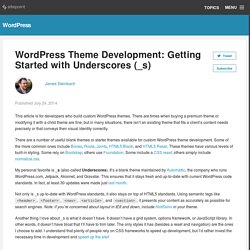 WordPress Theme Development: Getting Started with Underscores (_s)