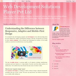 Web Development Solutions Player Pvt Ltd: Understanding the Difference between Responsive, Adaptive and Mobile-First Design