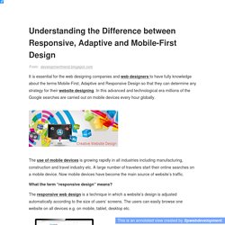Web Development Solutions Player Pvt Ltd: Understanding the Difference between Responsive, Adaptive and Mobile-First Design
