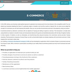 Ecommerce Services Provider and Development in India
