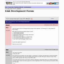 What subject would you use on link exchange request email Link Development forum at WebmasterWorld