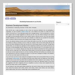 Business Development Articles