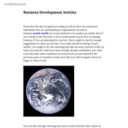 Business Development Articles