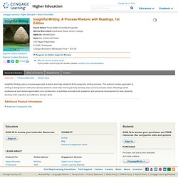 Developmental English - Insightful Writing: A Process Rhetoric with Readings, 1st Edition-9780618870264 - David Sabrio