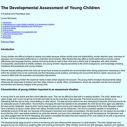 Developmental Assessment of Young Children
