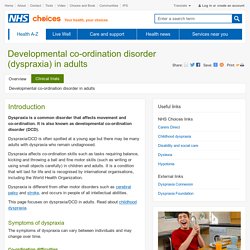 Dyspraxia in adults - NHS Choices