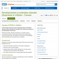 Dyspraxia (Children) - Causes - NHS Choices