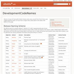 DevelopmentCodeNames