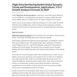 Flight Data Monitoring Market Global Synopsis, Trends and Developments, Applications, Y-O-Y Growth Analysis Forecasts To 2027 – Telegraph