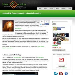 9 Incredible Developments for Kinect in Education