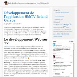 Développement de l’application HbbTV Roland Garros » Loïc Guillois