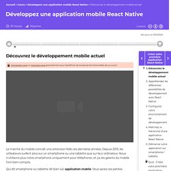Découvrez le développement mobile actuel - Développez une application mobile React Native