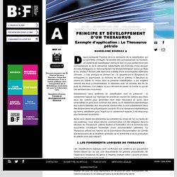 Principe et développement d'un thesaurus
