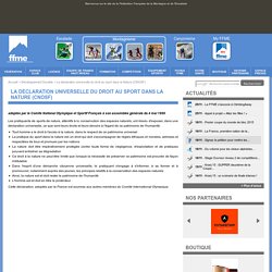La déclaration universelle du droit au sport dans la Nature (CNOSF)