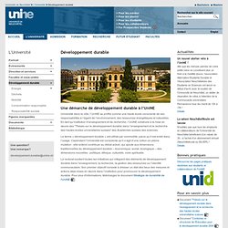 Université de Neuchâtel Développement durable DD