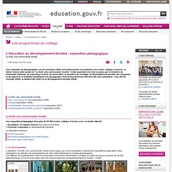 Éducation au développement durable : exposition pédagogique - Ministère de l'éducation nationale