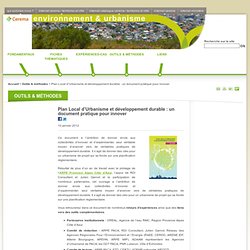 PLU et développement durable pdf