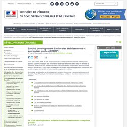 Le club développement durable des établissements et entreprises publics (CDDEP)