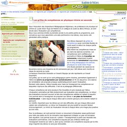 Les grilles de compétences en physique-chimie en seconde- Centre Académique Recherche- Développement, Innovation et Expérimentation