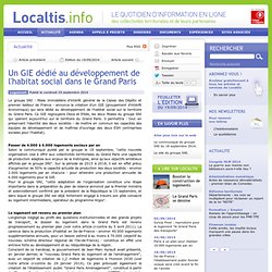Un GIE dédié au développement de l'habitat social dans le Grand Paris