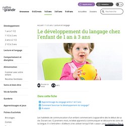 Le développement du langage chez l'enfant de 1 à 3 ans