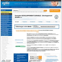 FORMATION DEVELOPPEMENT DURABLE : Développement durable (European Management Certified)