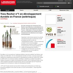 Yves Rocher n°1 en développement durable