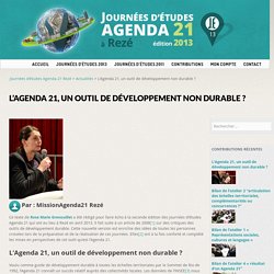 L’Agenda 21, un outil de développement non durable ? - Journées d’études Agenda 21 Rezé - L’opportunité d’innover avec l'Agenda 21