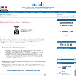 Etalab publie la « Licence Ouverte / Open Licence » - ETALAB