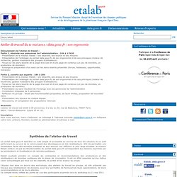 Atelier de travail du 11 mai 2011 : data.gouv.fr : son ergonomie - ETALAB