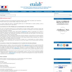 Etalab, mission chargée de l'ouverture des données publiques et du développement de la plateforme française Open Data