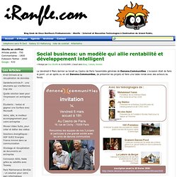 SOCIAL BUSINESS: UN MODELE QUI ALLIE RENTABILITE ET DEVELOPPEMENT INTELLIGENT