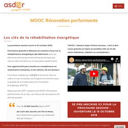 MOOC (octobre 2019) Rénovation performante - ASDER