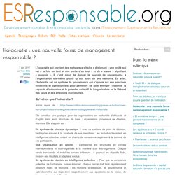 Holacratie : une nouvelle forme de management responsable ? - Développement durable & responsabilité sociétale dans l'enseignement supérieur, les formations et la recherche