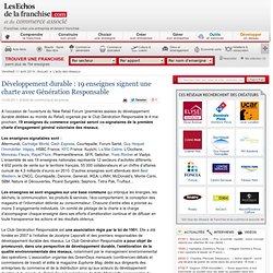 Développement durable : 17 enseignes signent une charte avec Génération Responsable