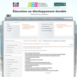 EDD : les textes - Développement durable : des sitographies pour les enseignants