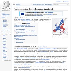 FondEuropéen Développement Économique &Régional
